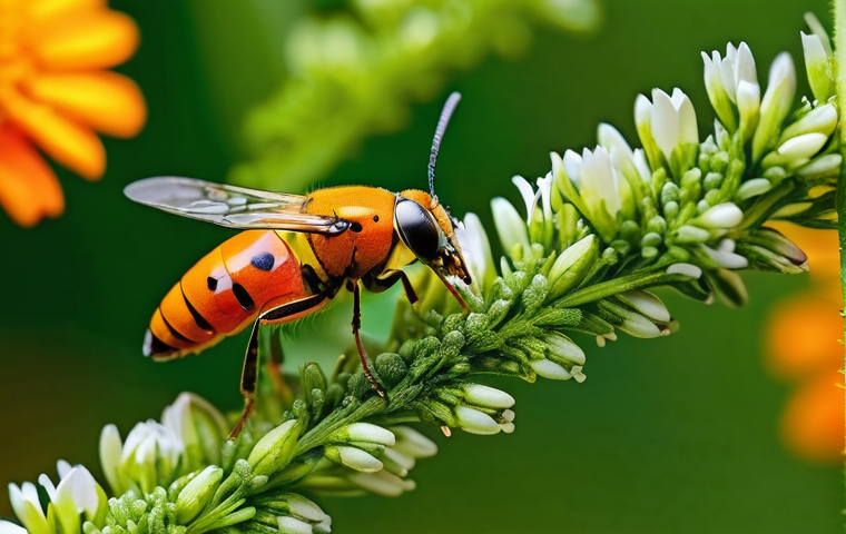 유기농 해충 방제의 생리학적 이해 - **Observing Pests and Trap Cropping:** A Vietnamese female gardener, dressed in a modest long-sleeve...