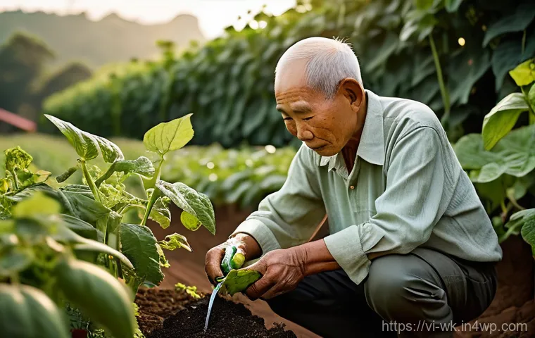 유기농 해충 방제의 기초 원칙 - **Prompt:** A wide-angle, sun-drenched shot of a thriving organic vegetable garden in Vietnam, showc...