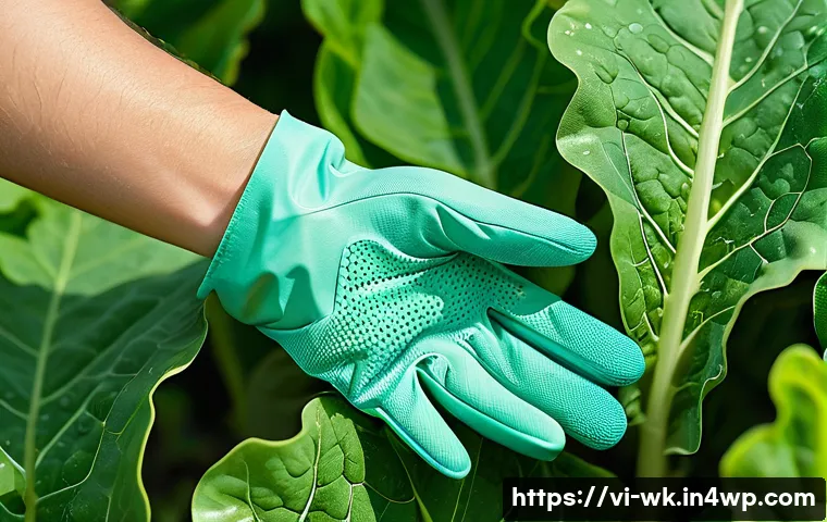 유기농 해충 관리에서의 물리적 방어 수단 - **Prompt 1: Gentle Hand-Picking in a Lush Organic Garden**
A close-up, high-angle shot focusing ...